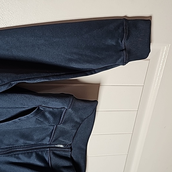 Puma Training XS navy blue zip up hoodie, neon pink/orange accents - Picture 8 of 15